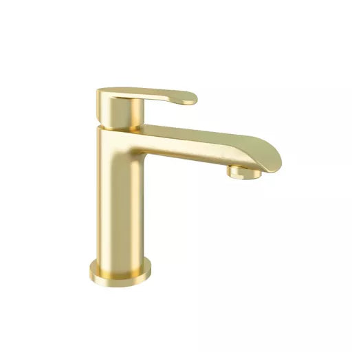Eastbrook Lyneham Mini Wastafelkraan Met Afvoerplug Geborsteld Messing