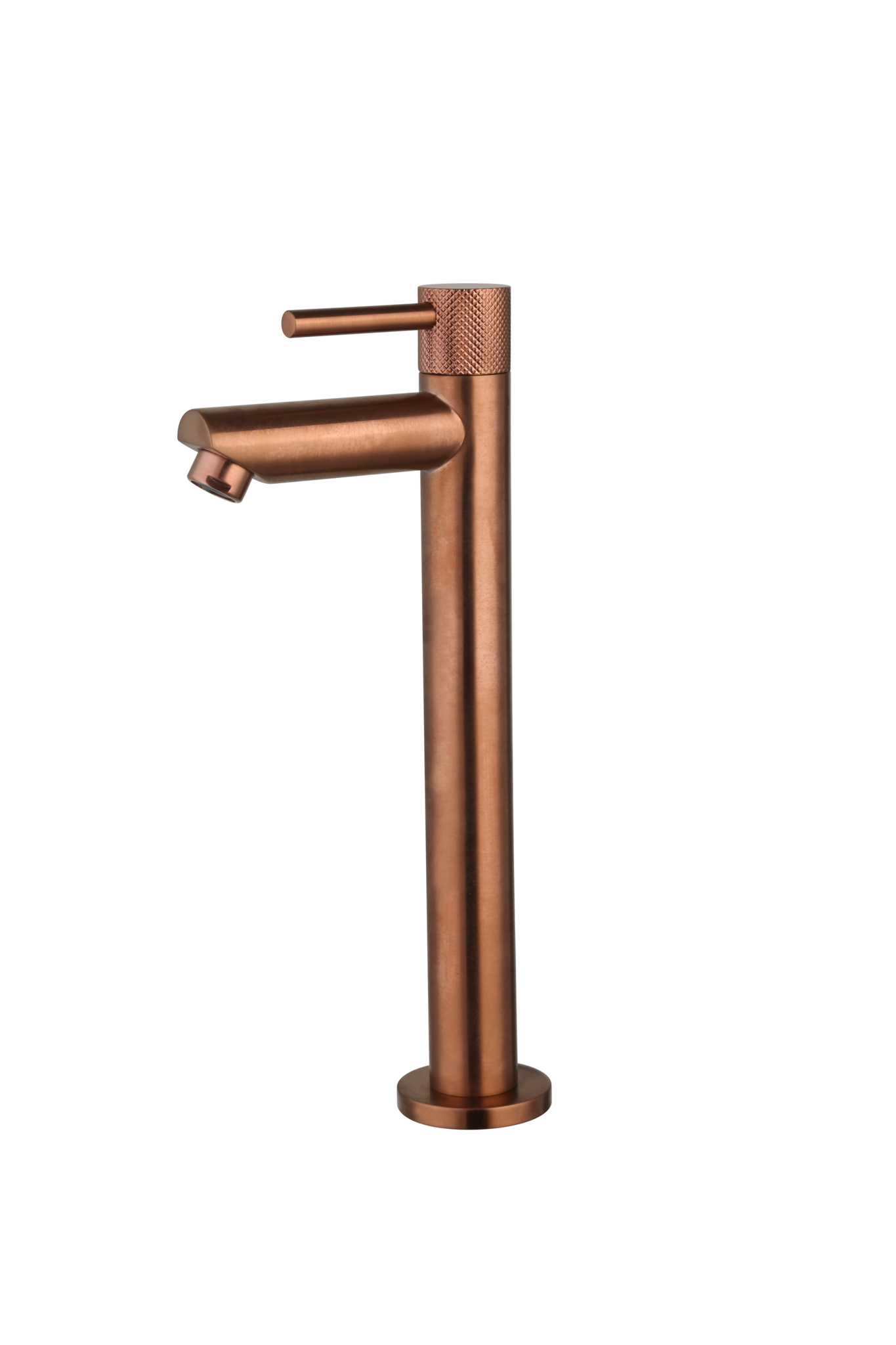 Luzi Fonteinkraan Hoog Rond Brons met Geribbeld Knop