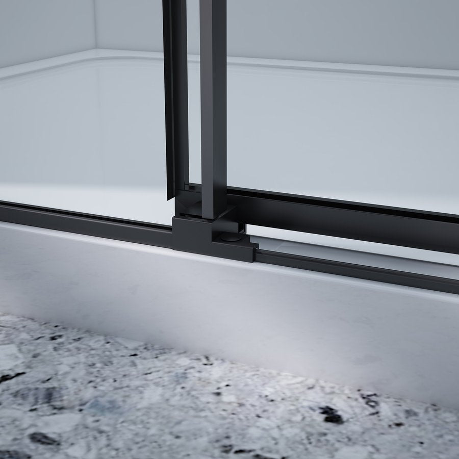 Dragon Black Nis Schuifdeur 1500mm, Helder Glas, Mat Zwart profiel