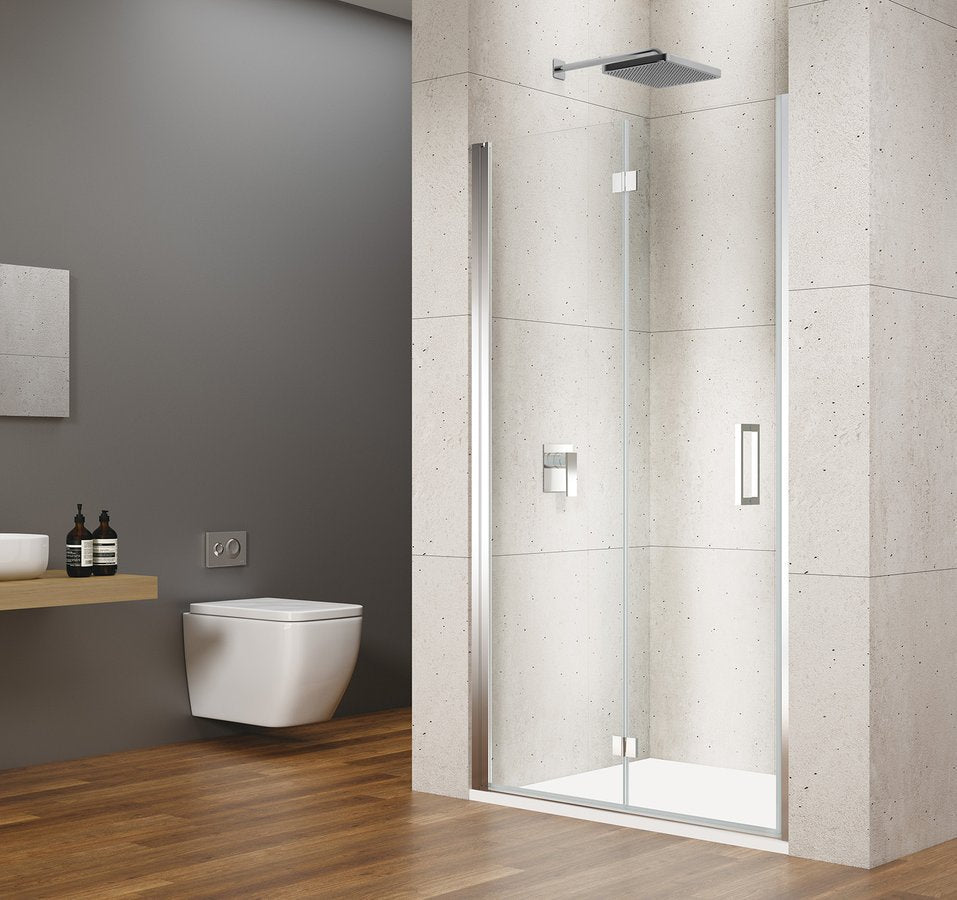 GELCO LORO douchedeur vouwbaar 90 cm helder glas - chroom - productfoto 1