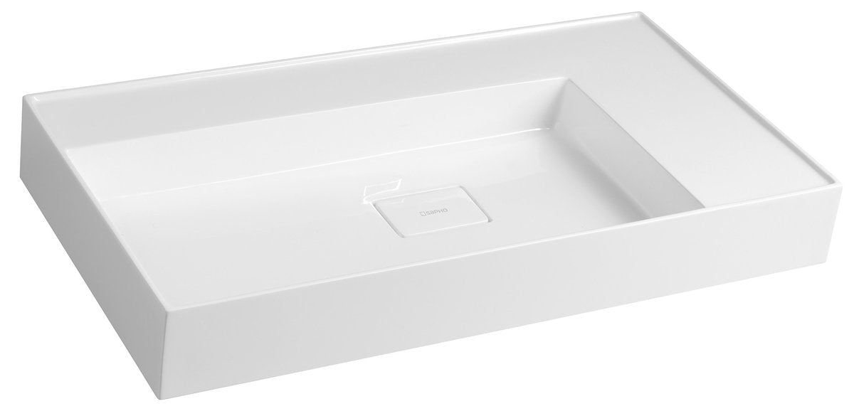 Sapho Godiva Meubelwastafel 85x45x10 Cm Gegoten Marmer Wit