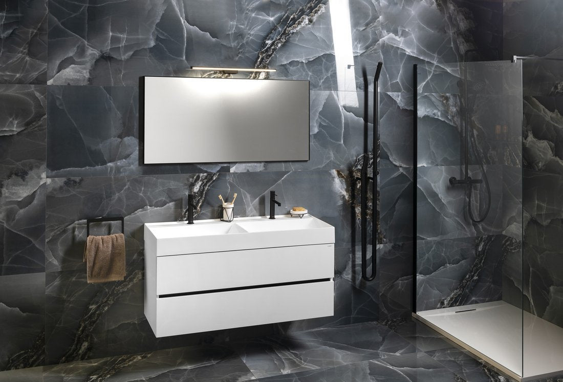 Sapho Godiva Dubbele Cast Marble Meubelwastafel 119 X 44 X 11 Cm Wit - afbeelding 17