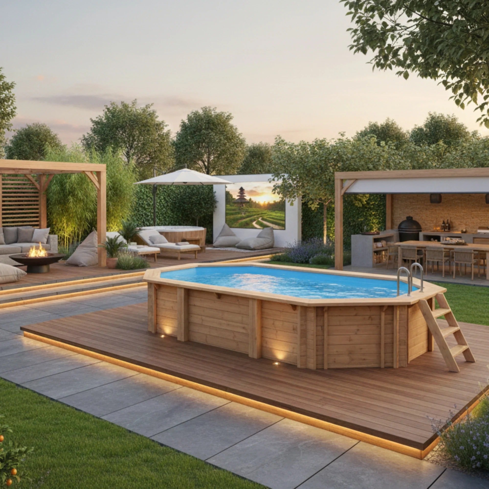 buitenbad Interline Bali Hout — productdetail