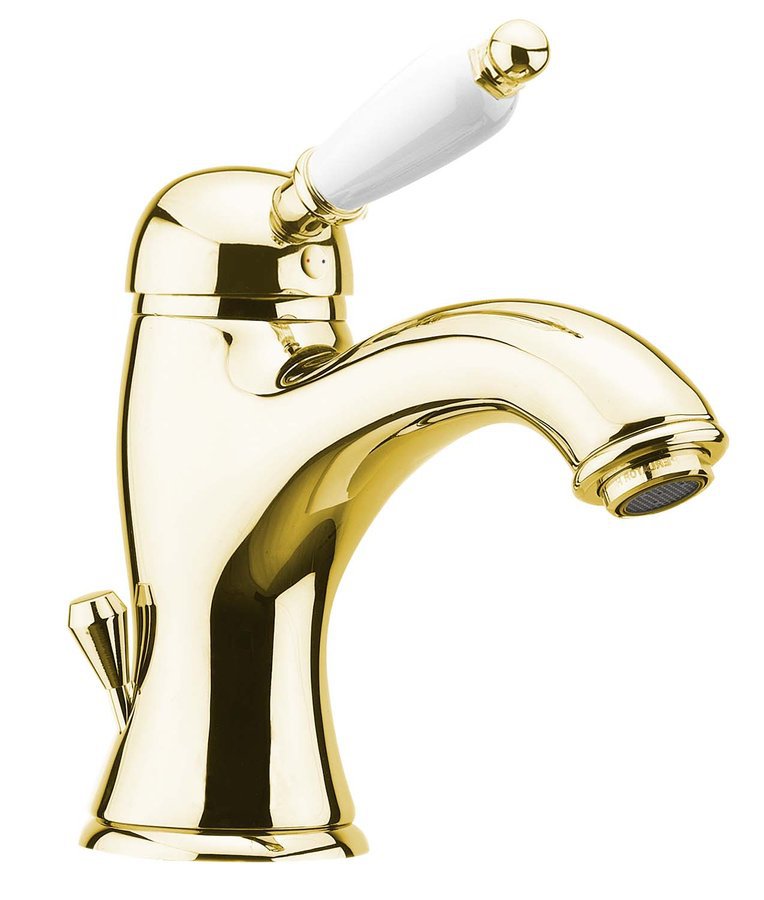 Sapho Kirké White Wastafelkraan Glans Goud
