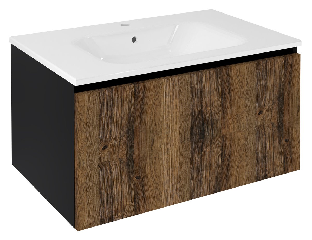 Sapho Lorea Badmeubel 80x50x45 Cm Mat Zwart