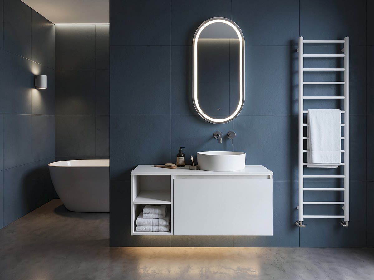 Sapho Topblad 190x50 Cm Solid Surface Zwart