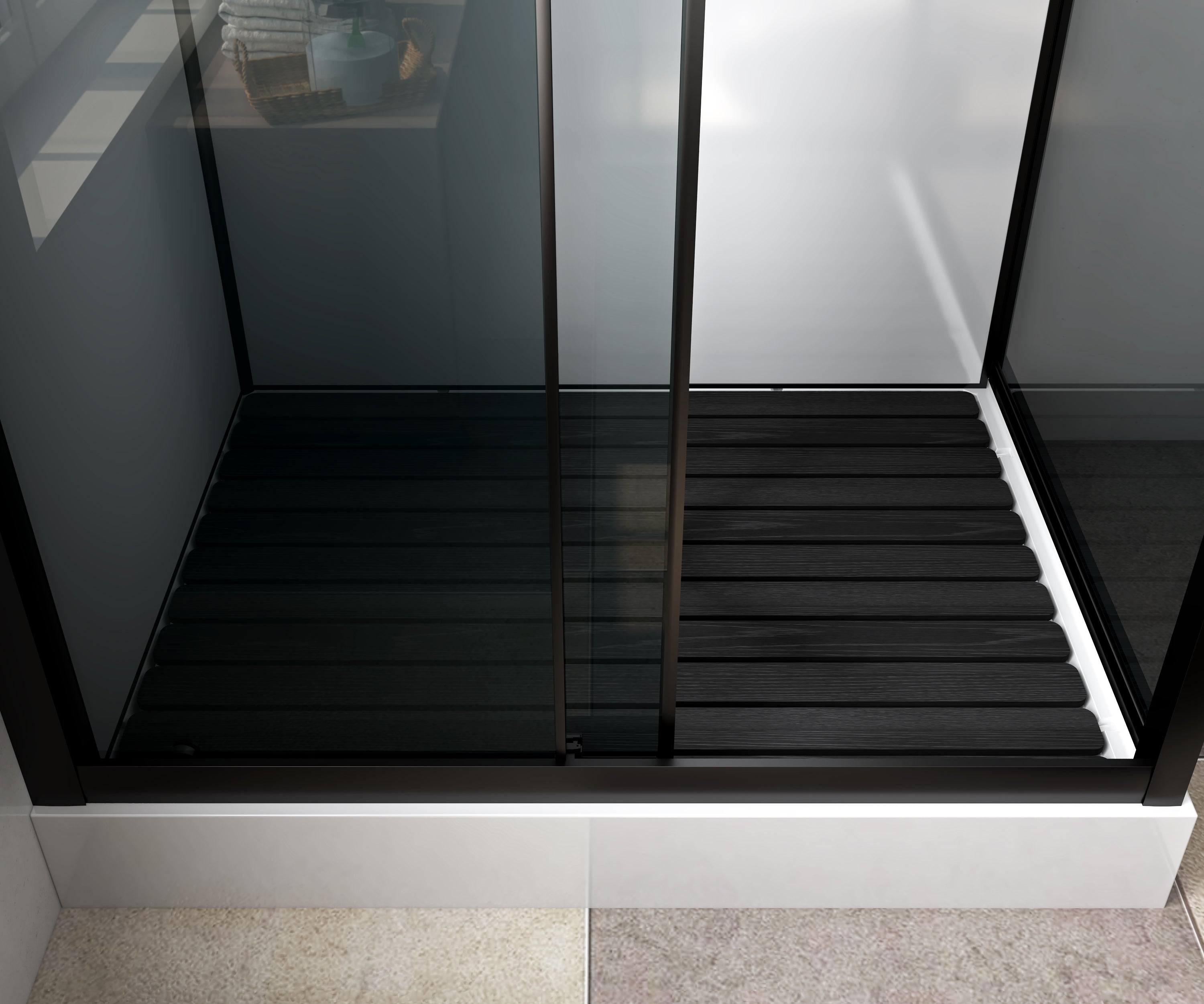 Marani 110x80 douchebak en zwarte vlonder
