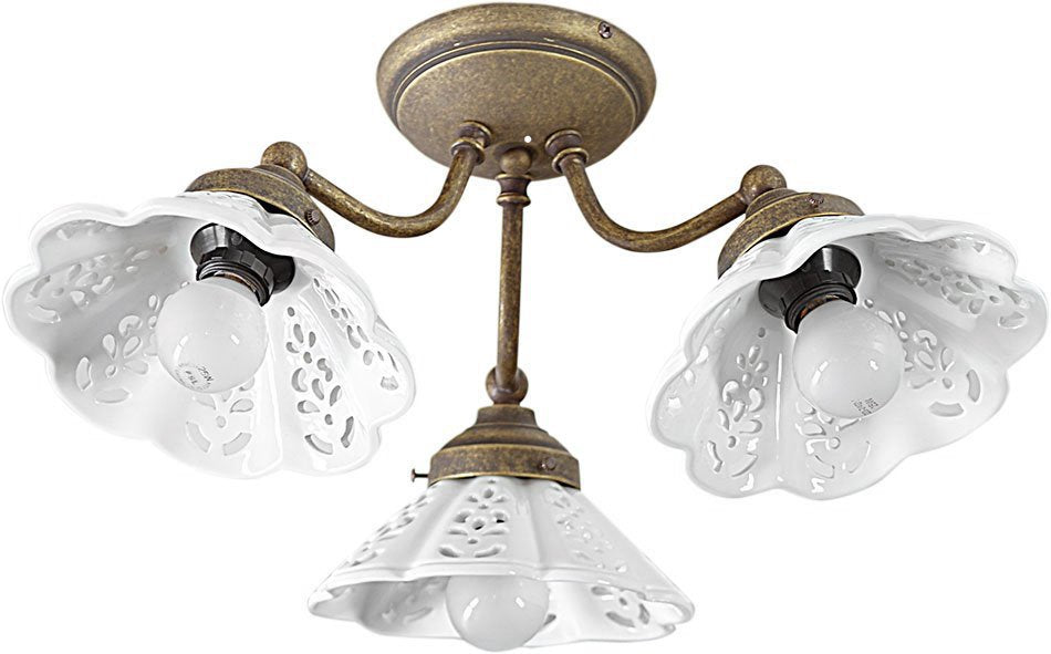 Napoli Keramische Plafondlamp E14 3x40W 42,5x20x42,5 cm Brons