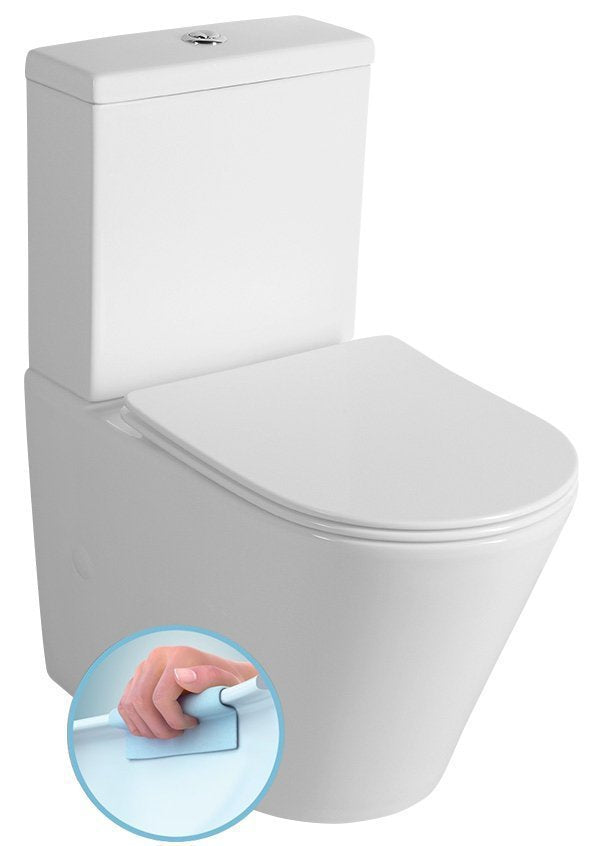 Paco Staand Toiletpot Rimless 38,0x61,0 cm Keramiek Wit