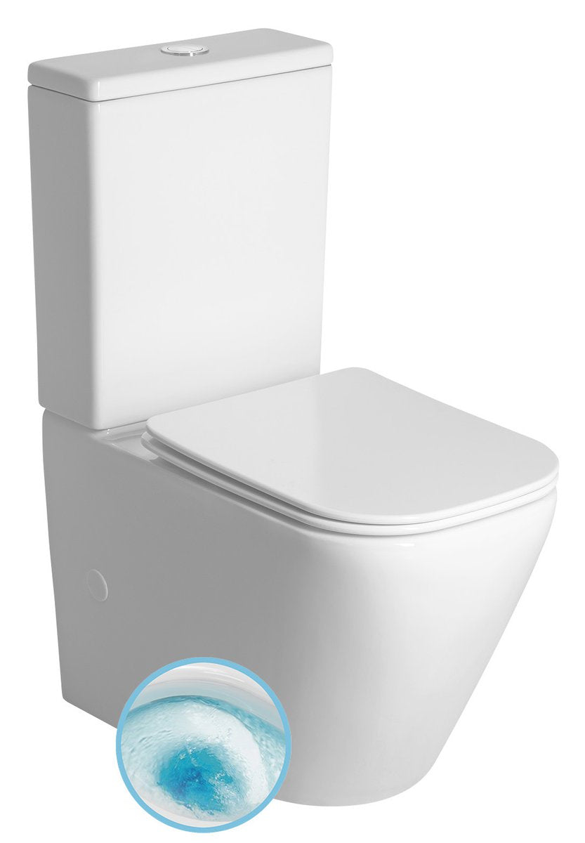 Imala Staande Verhoogde Toiletpot Vortex Rimless 35,5x62,x43 M Wit