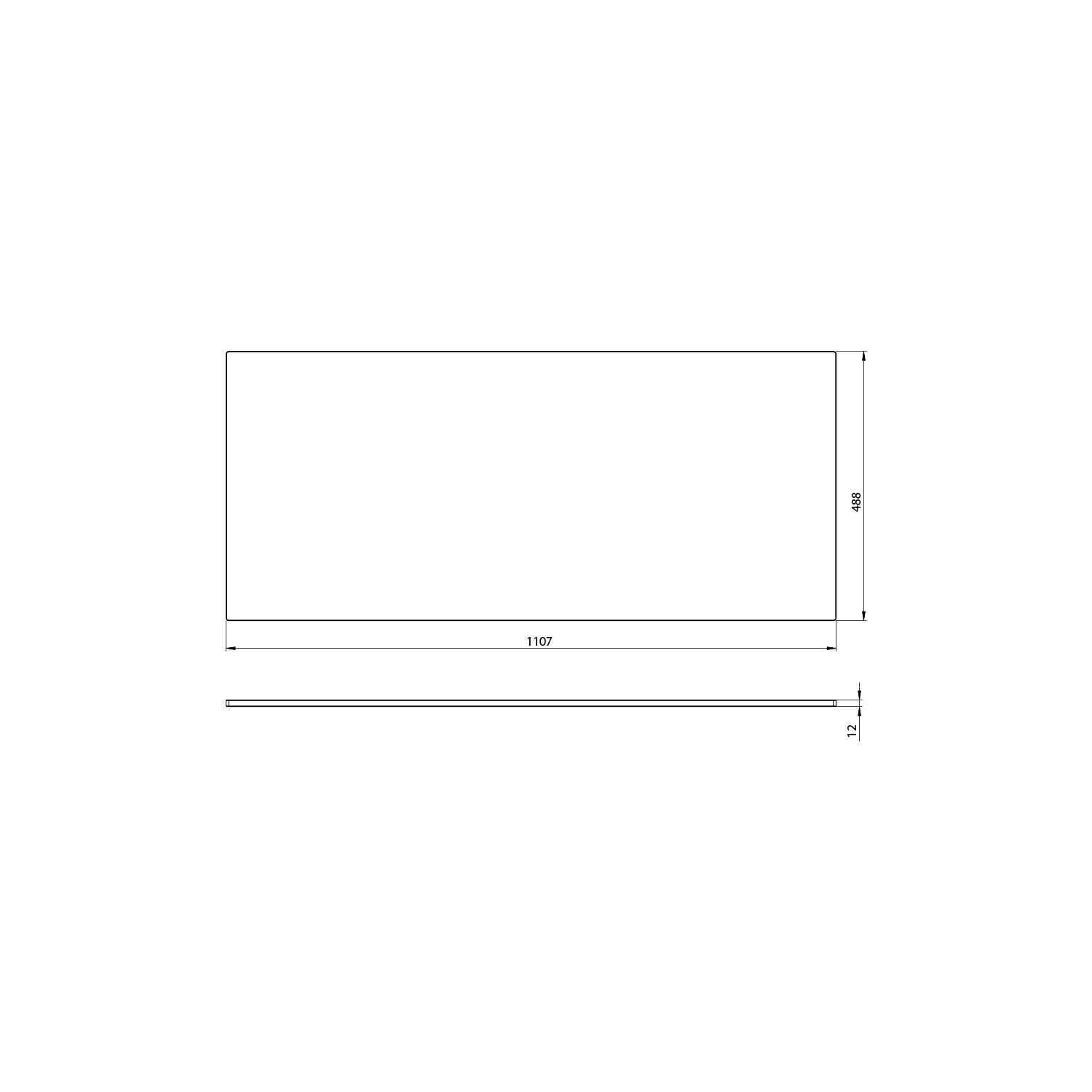 Sapho Topblad 110x50 Cm Composite Mat Zwart