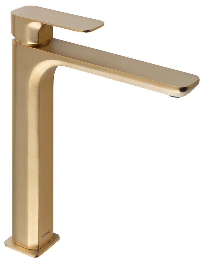 Hoge Wastafelkraan Spy, Geborsteld Goud