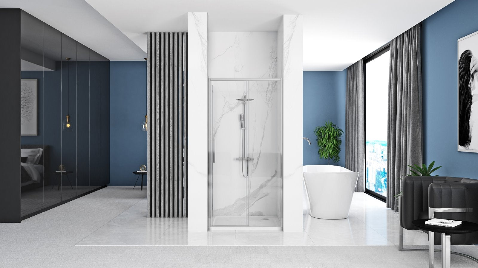 Rea Slide Schuivende Douchedeur 130x200 cm Chroom