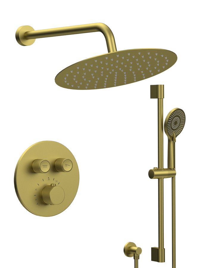 Sapho Smart Select Inbouw Doucheset met Thermostatische Kraan 2-Weg Mat Goud