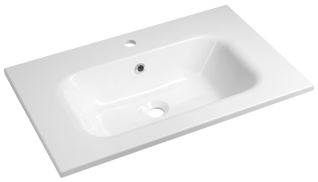 Sidra Cast Marble Wastafel 70x46 cm Wit