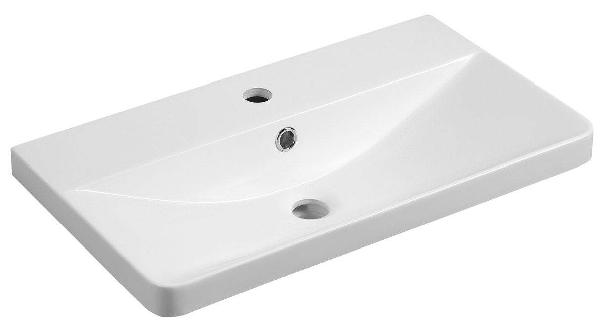 Sapho Sen Meubelwastafel Cast Marble 61x35 Cm Wit