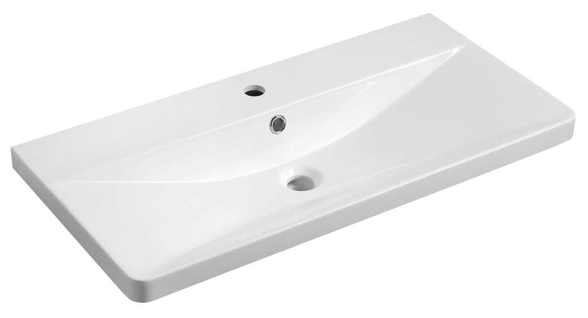 Sapho Sen Meubelwastafel Cast Marble 81x40 Cm Wit