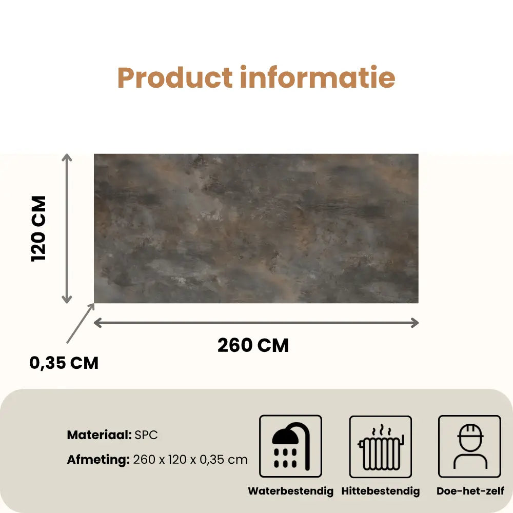 SPC Wandpaneel Marmer Look – Japandi 'Aquiles Stone' Zand Beige (260x120 cm)