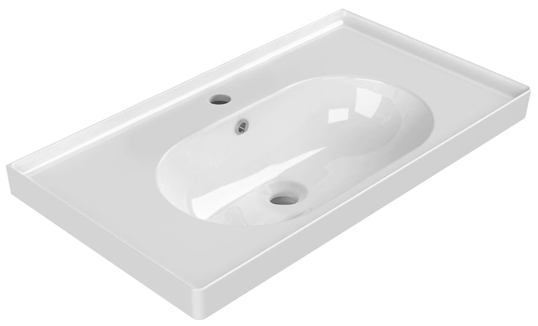 Sapho Meubelwastafel 80x45x20 Cm Keramiek Wit