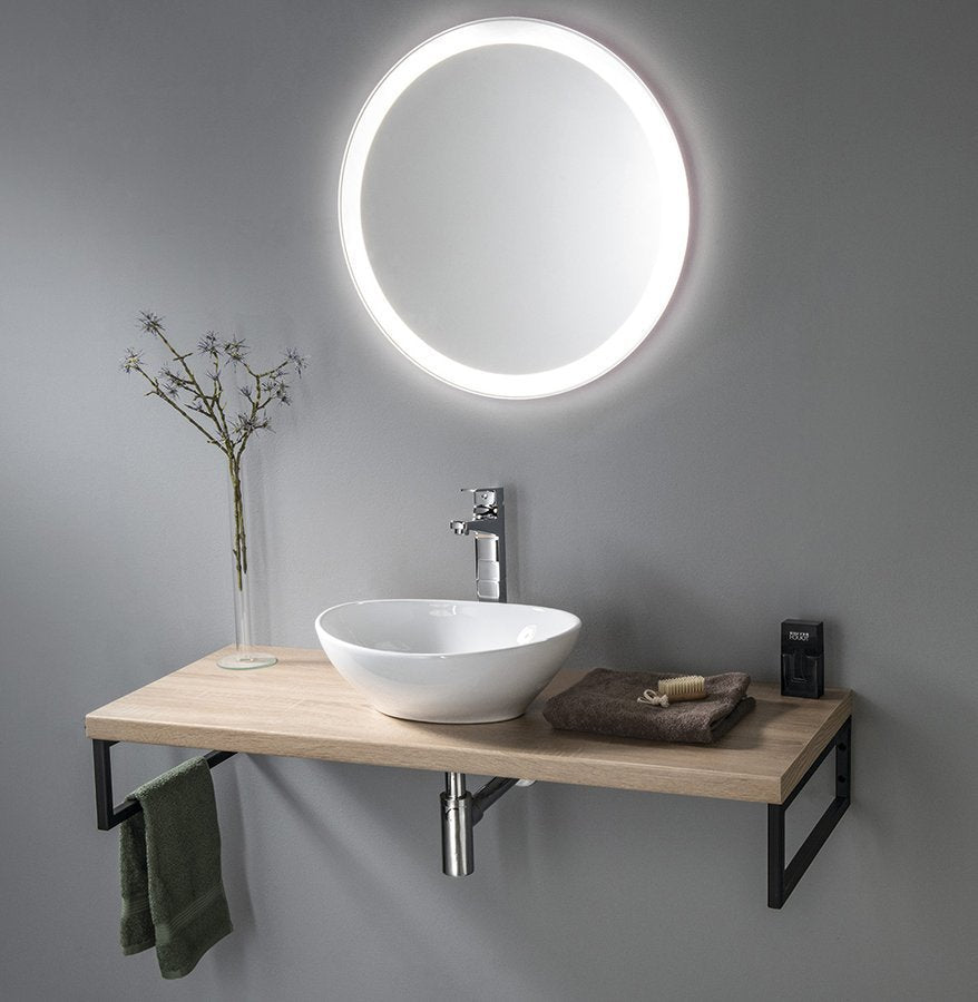 Sapho Vega Countertops Topblad 145x45x5 Cm Hpl Laminate Platin Eiken