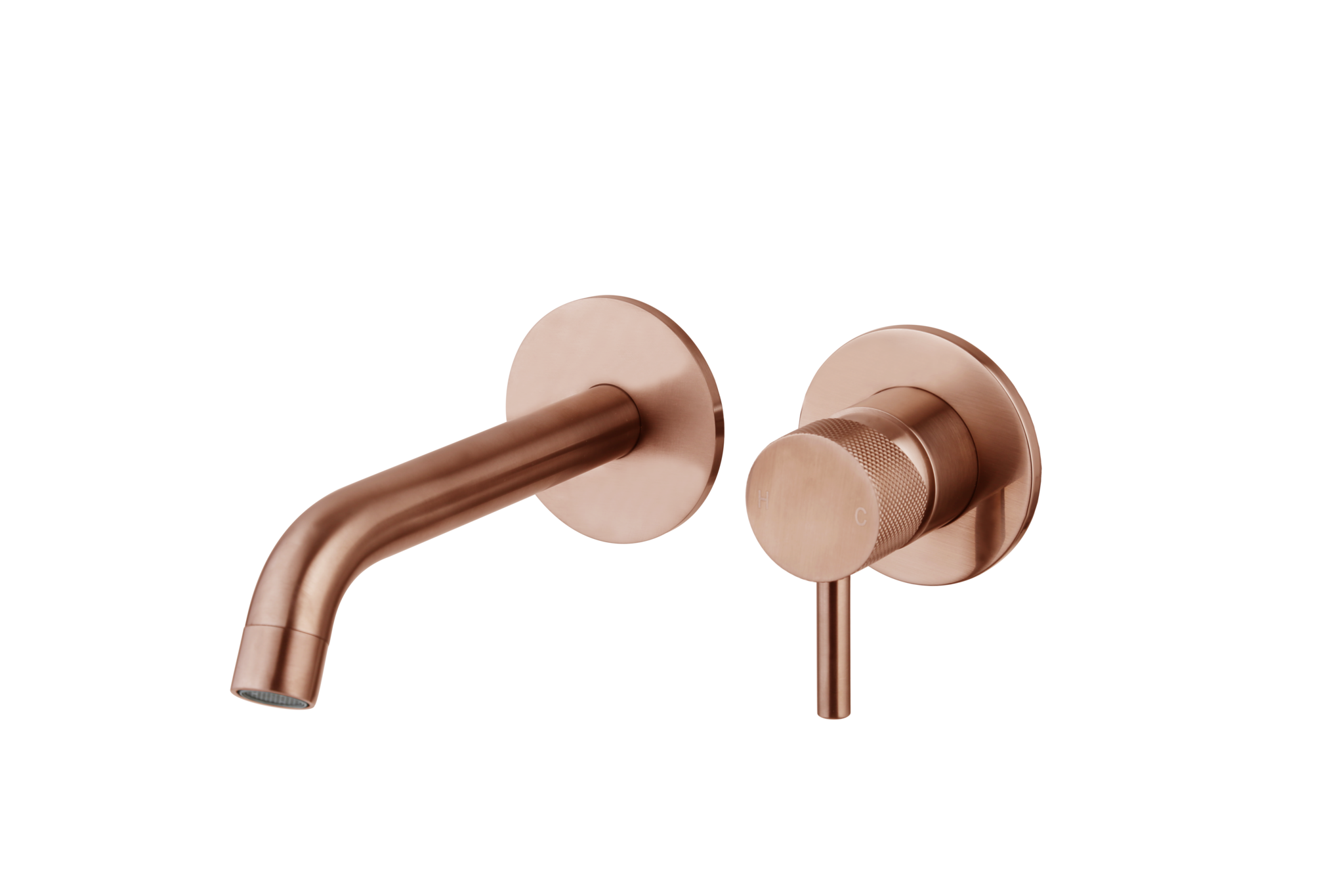 Luzi Wastafelmengkraan inbouw met box rond Brons met geribbeld knop