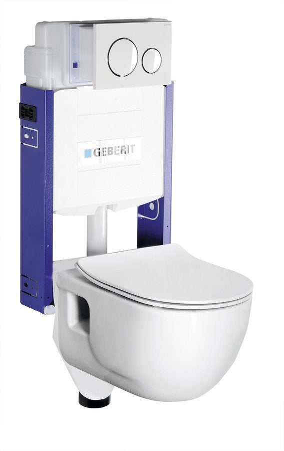 Brilla Wandtoilet WC inclusief Geberit Inbouwframe + Drukknop