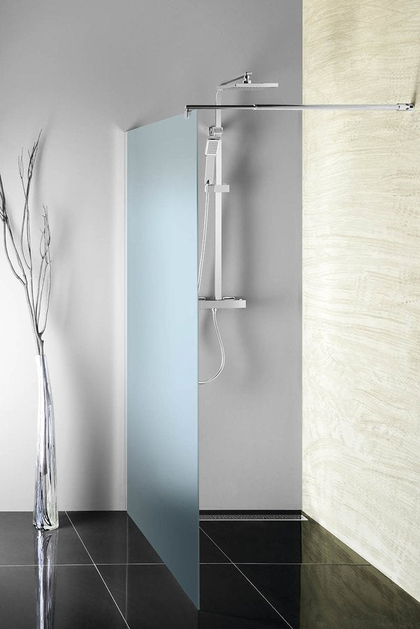 Aqualine Inloopdouche Douchewand Met Stabilisatiestang 80x190 Cm - Melkglas
