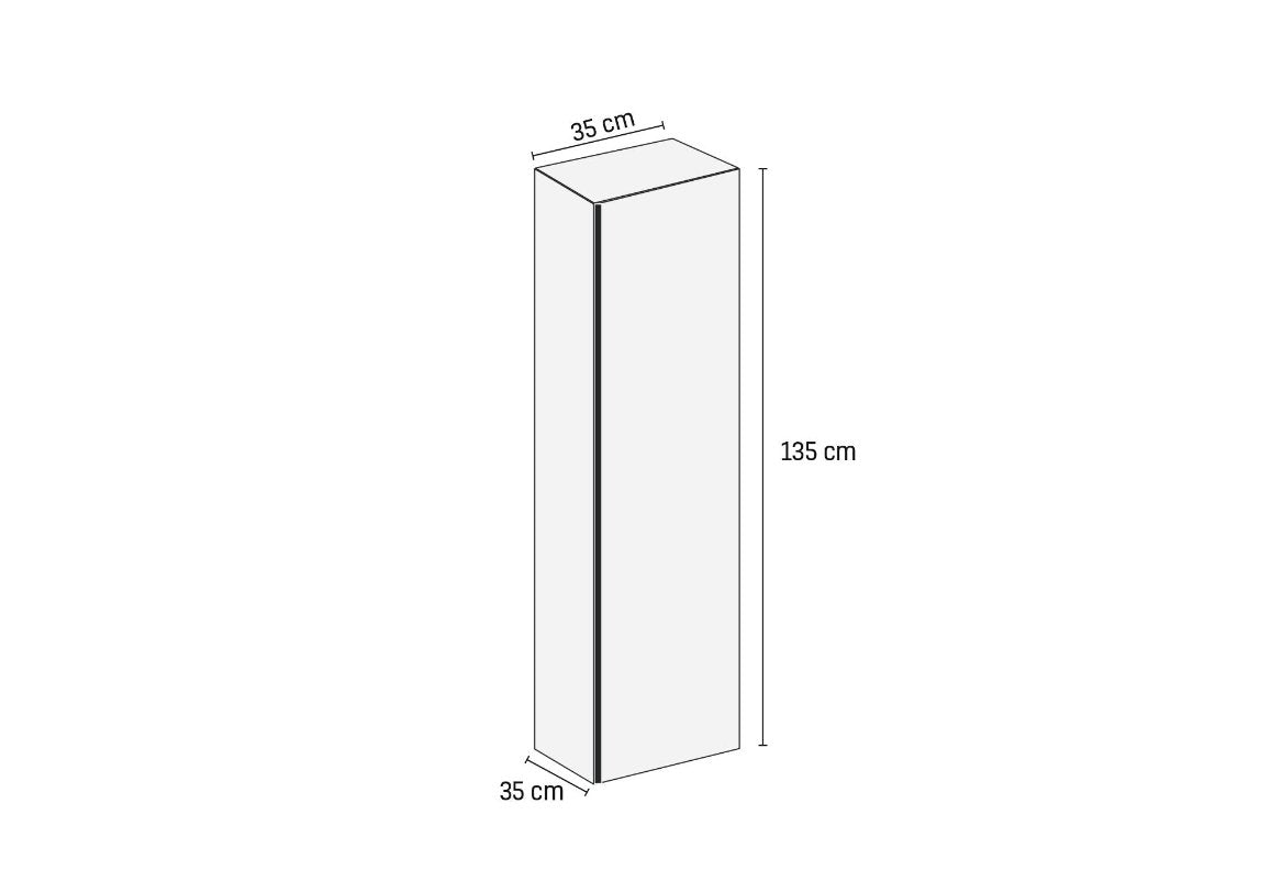 Kolomkast Aloni Sharp gesloten 35 x 35 x 135 noot