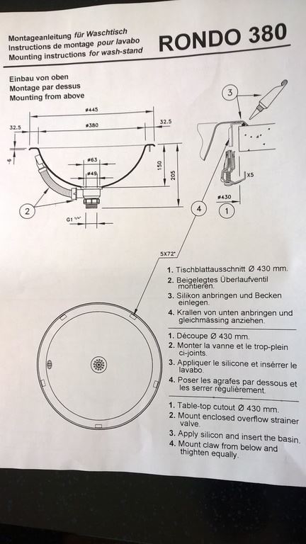 Franke waskom 44,5 centimeter verchroomd roestvrijstaal
