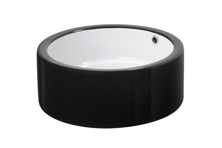 Opzet wastafel rond 42x17 Kerra KR 17 Black Velvet