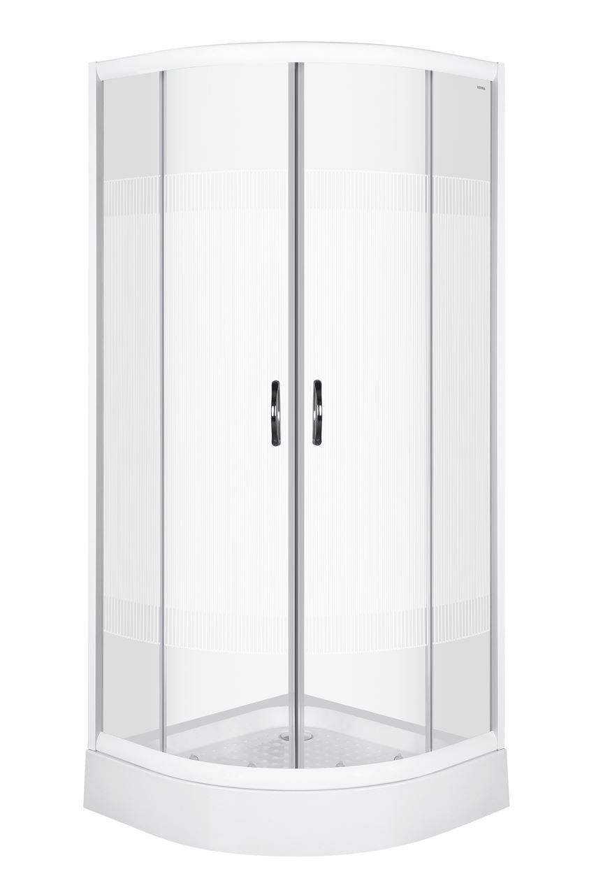 Douchecabine XENIA kwartrond 80x80x195 + douchebak en decor