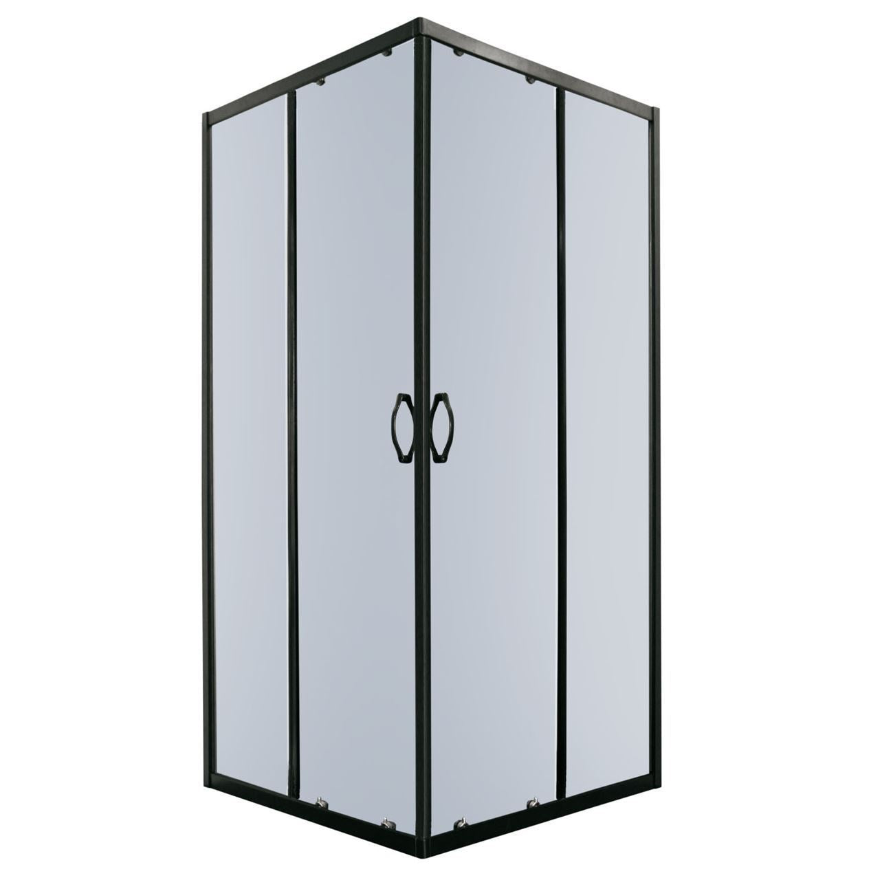Douchecabine Luzi Black vierkant 90x90x190 hoekinstap zwart
