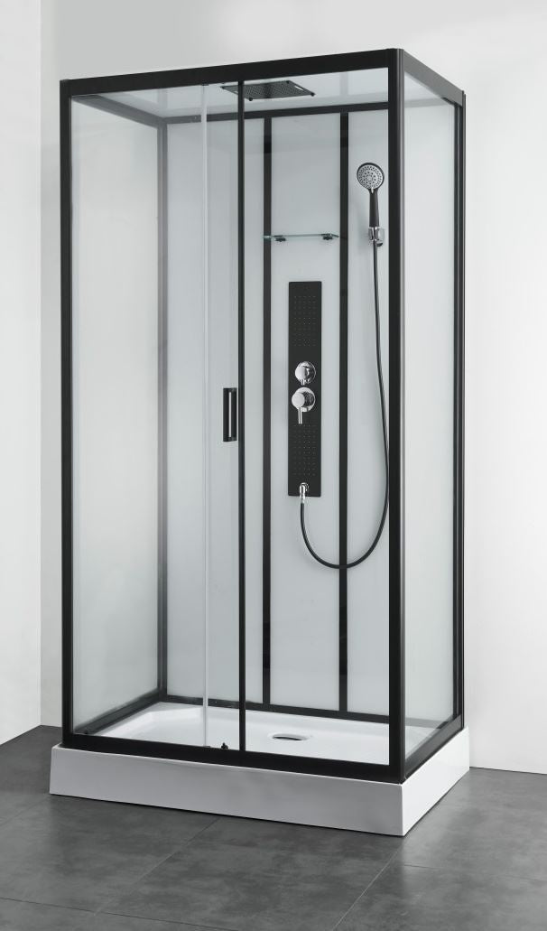 Gesloten douchecabine SKY3 120x80x225 kitvrij zwart