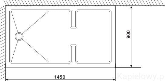 Sanotechnik Douchebak 145 x 90 x 7Combi P129