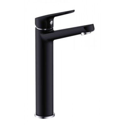 Hoge wastafel mengkraan Sanosoho black mat zwart