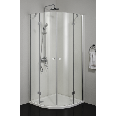 Douchecabine 90x90x195 kwartrond met 2 deuren Smartflex