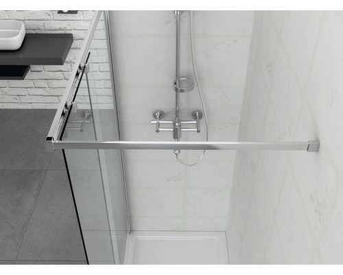 Douchewand 120x195 met schuifdeur Elite chroom
