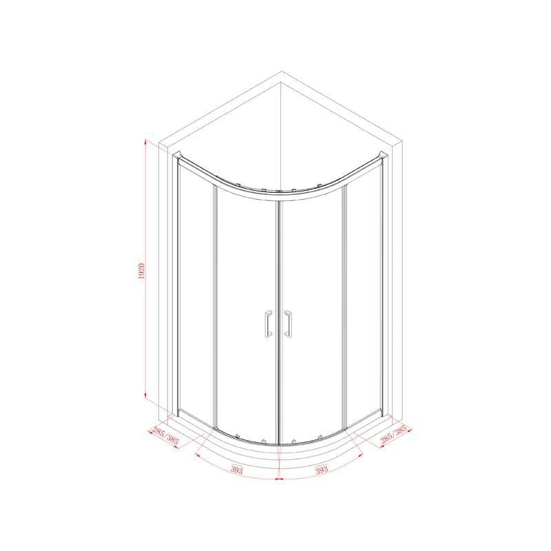 Luzi Ronda douchecabine kwartrond 100x100 schuifdeuren