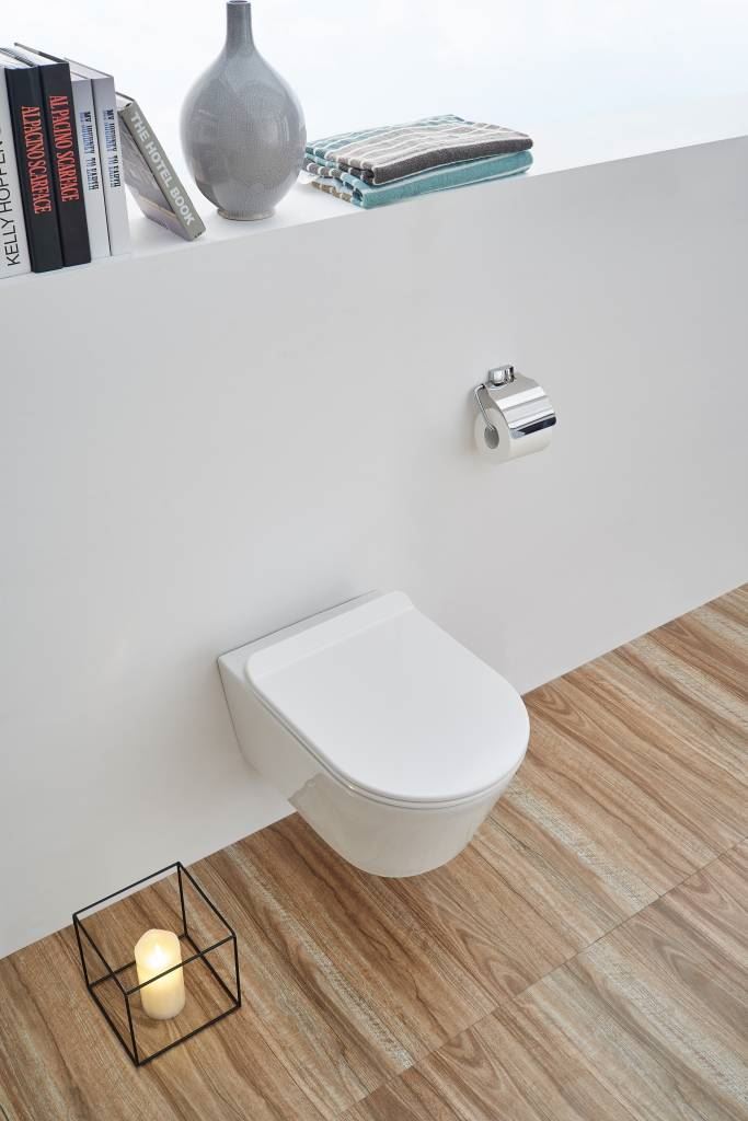 Rimfree Toilet 54Cm Luzi Easy Flush + Slim Zitting