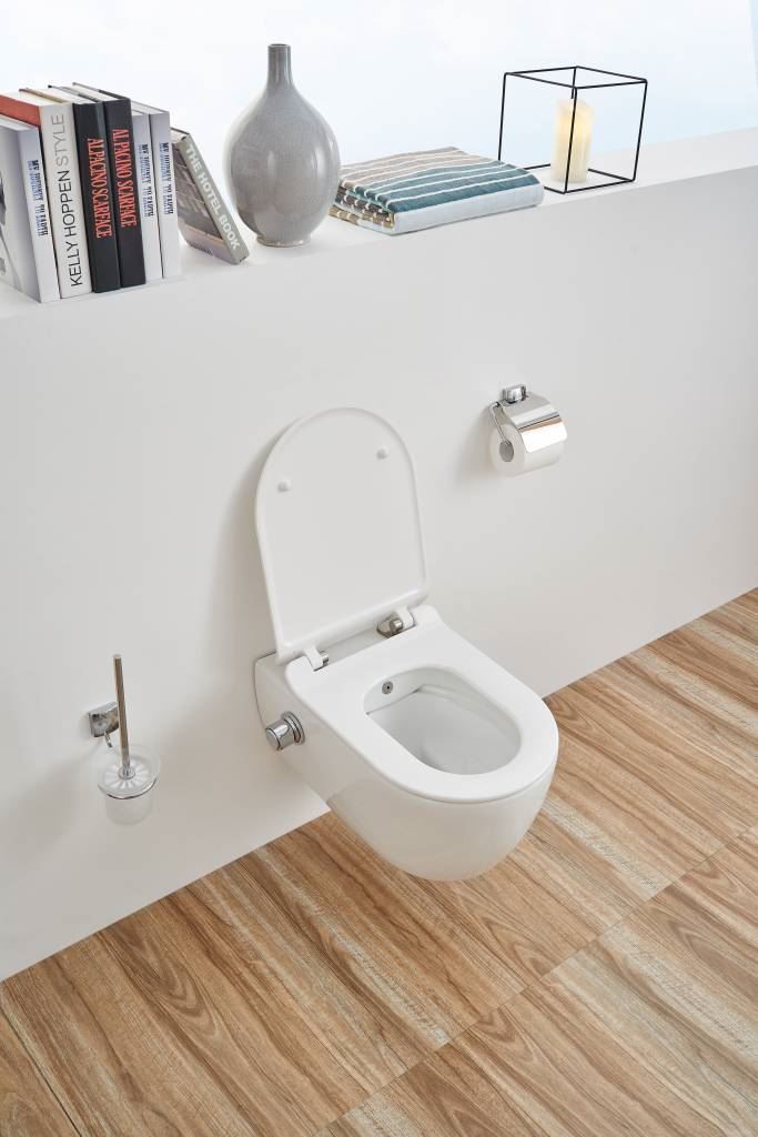 Rimfree Toilet 54Cm Luzi Easy Flush Met Bidet