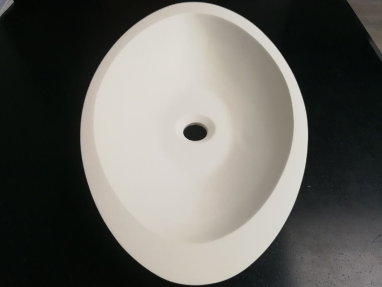 Waskom opbouw 60x35x10 Solid Surface mat wit
