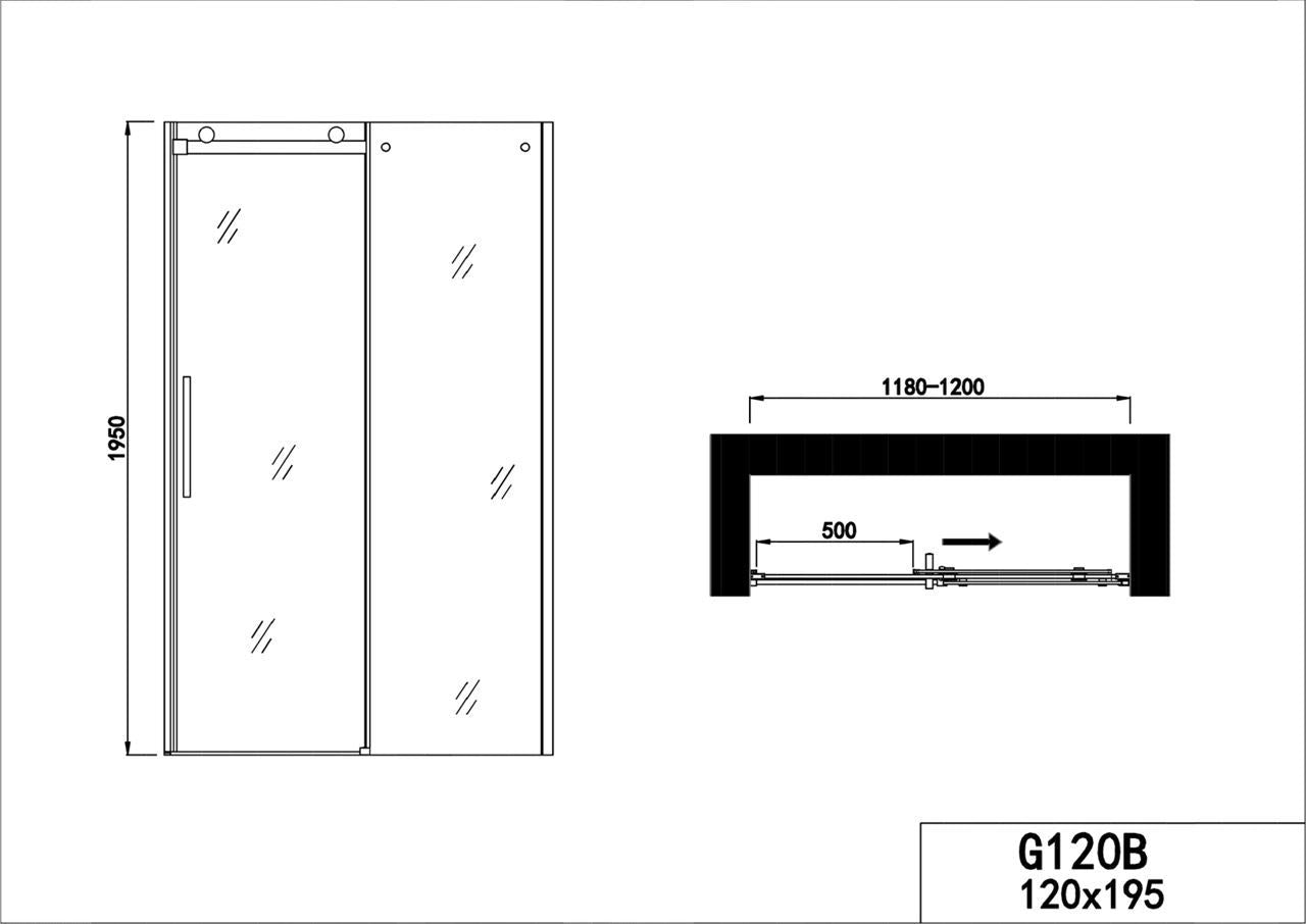 Sanotechnik nis schuifdeur Rollo mat zwart profiel 120x195cm