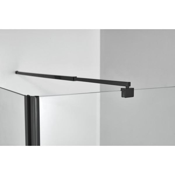Zijwand 90x195 Sanotechnik Smartflex mat zwart profiel