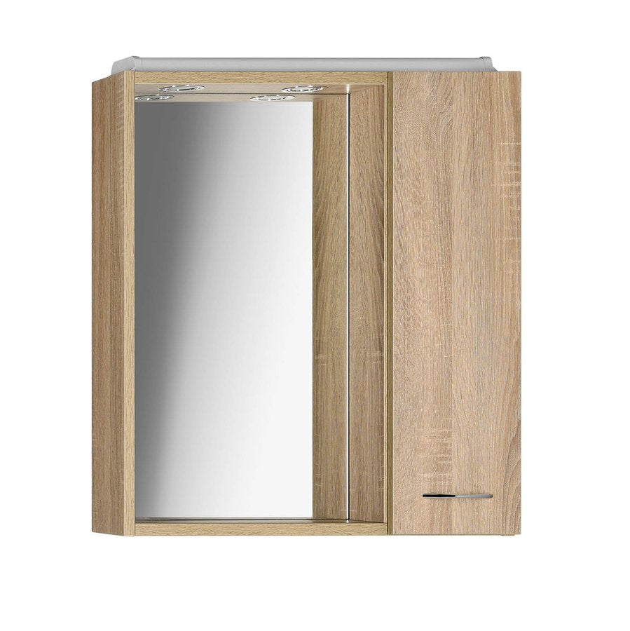 Spiegelkast 60x60x14 LED verlichting Eiken