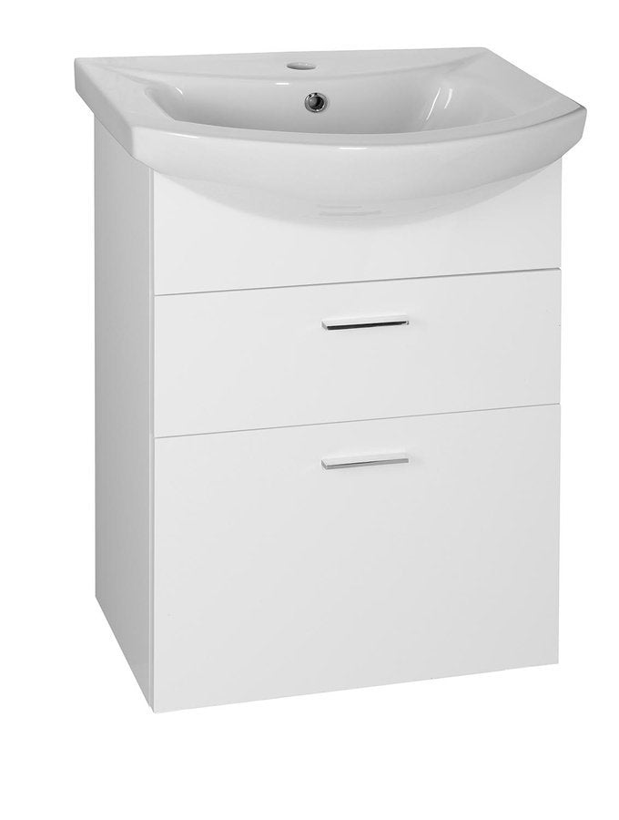 Wastafel onderkast badmeubel Zoja 51x74x29 2 laden wit