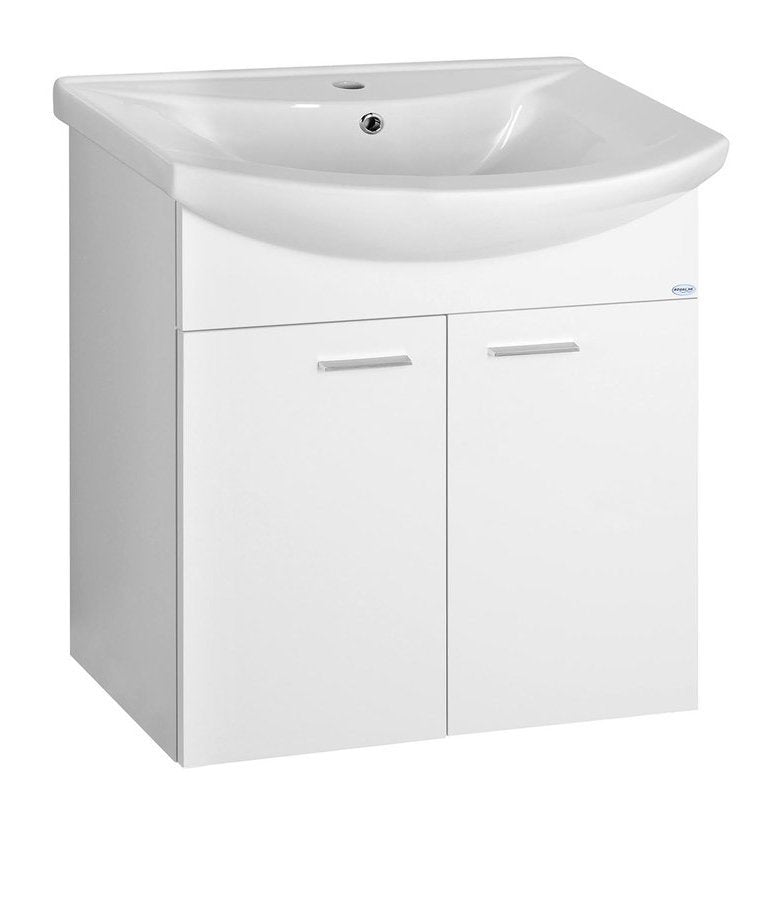 Wastafel onderkast badmeubel Zoja 61x74x32 2 deuren wit