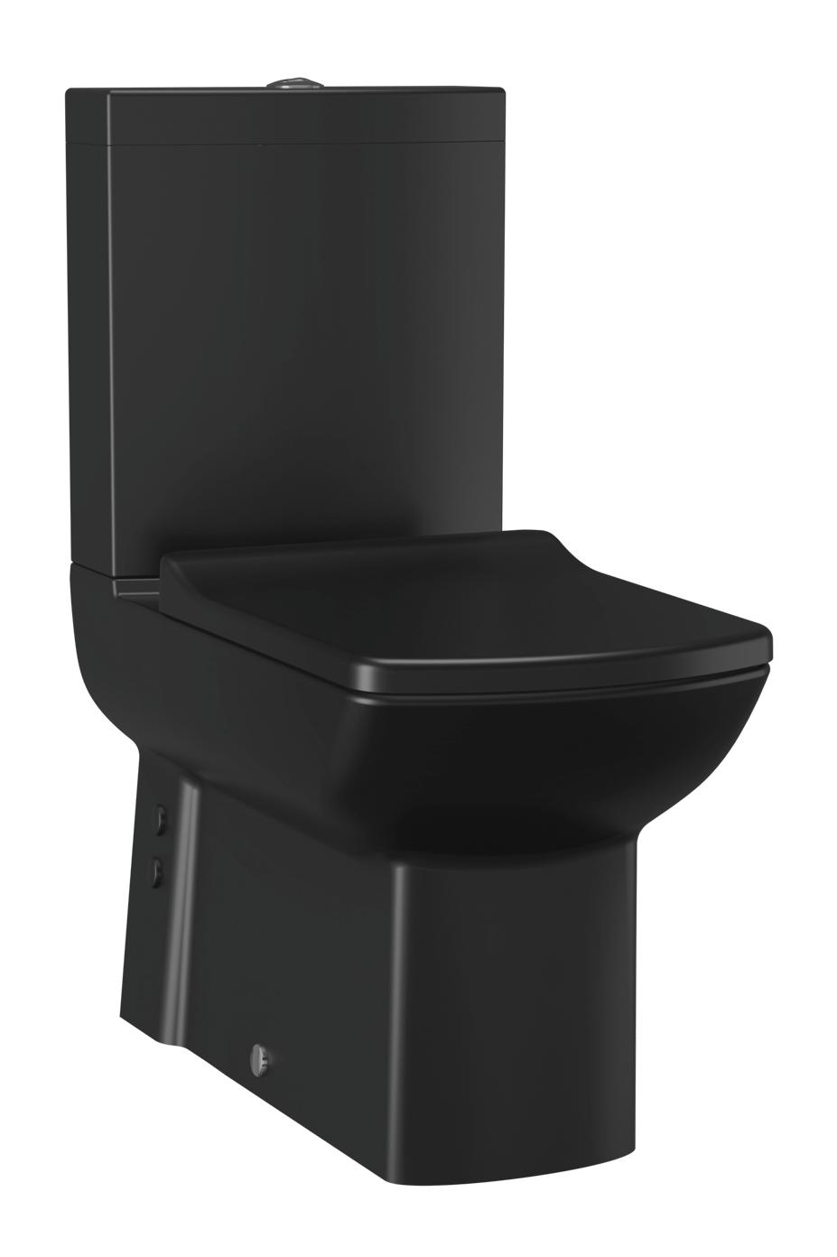 Staand Toilet Duoblok Lara Mat Zwart Incl. Softclose Toiletbril