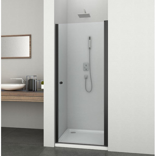Nisdeur 100x195cm mat zwart profiel met NANO antikalk coating Sanotechnik Young