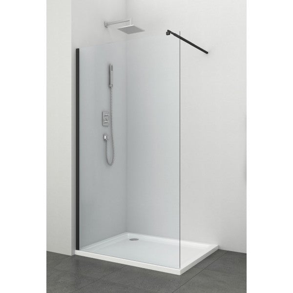 Inloopdouche douchewand 130x195cm mat zwart profiel antikalk Black Freedom II