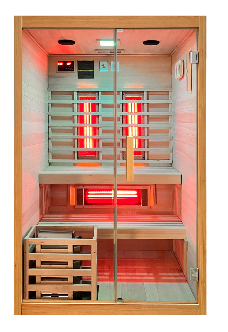 2 persoons twincombi infrarood en finse sauna 130x120x200
